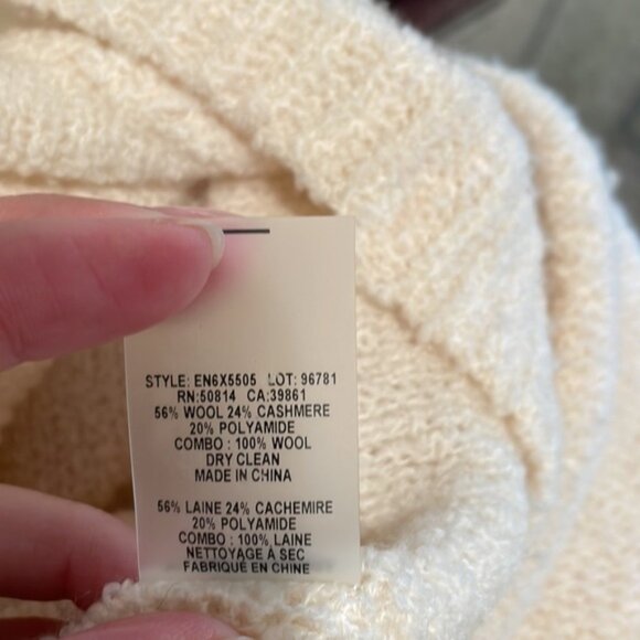 Elie Tahari cream wool cashmere cowl neck sweater, size XS - Picture 8 of 8